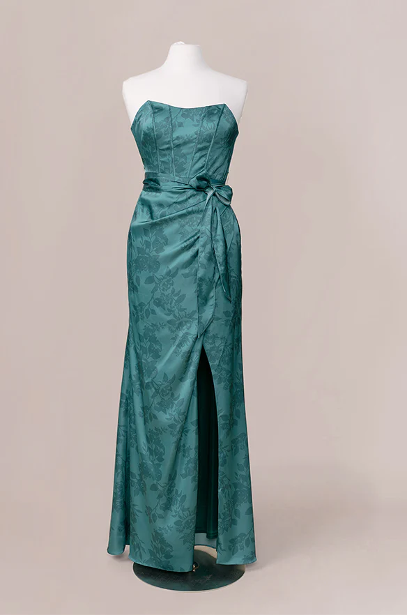 Amara Satin Floral Print Dress | Made To Order - Image 11