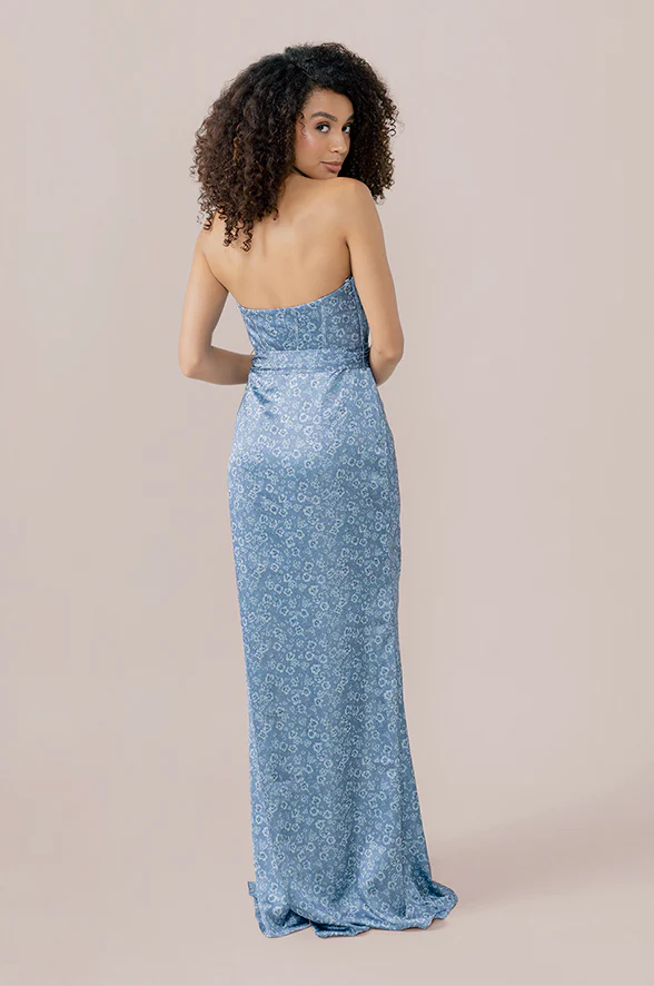 Amara Satin Floral Print Dress | Made To Order - Image 27