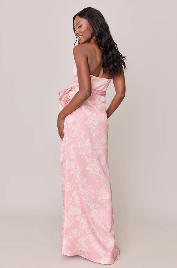 Amara Satin Floral Print Dress | Made To Order - Image 31