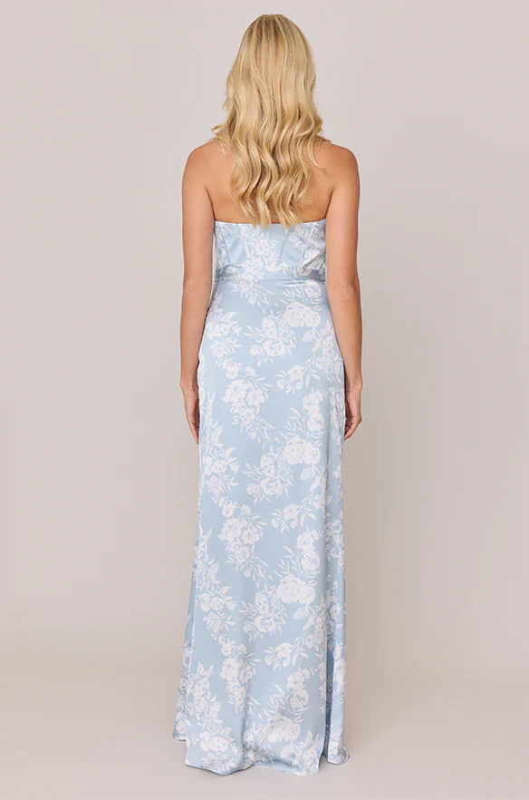 Amara Satin Floral Print Dress | Made To Order - Image 35