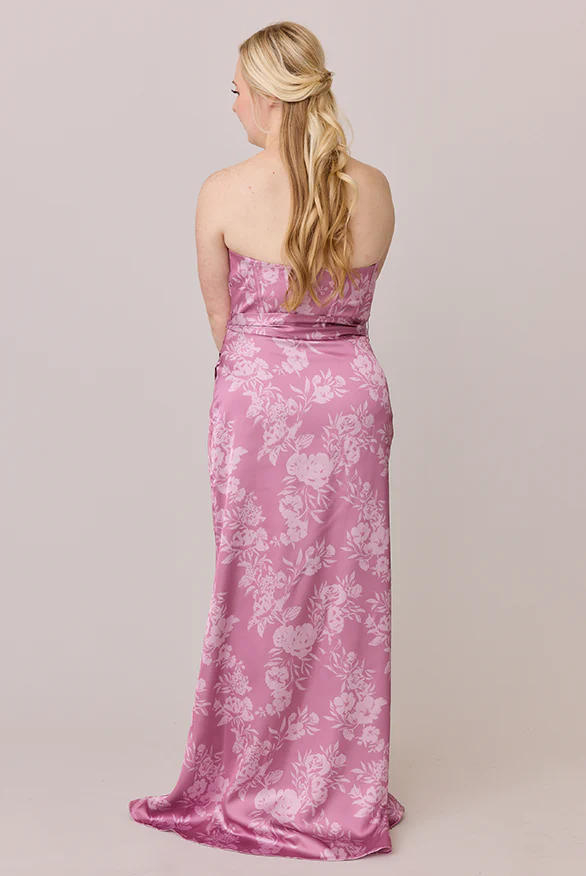 Amara Satin Floral Print Dress | Made To Order - Image 57
