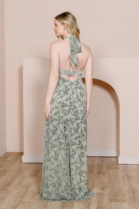 Athena Floral Burnout Velvet Dress | Made To Order - Image 16