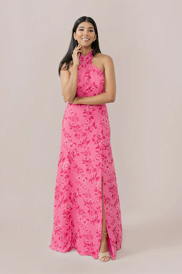 Athena Chiffon Floral Print Dress | Made To Order - Image 16
