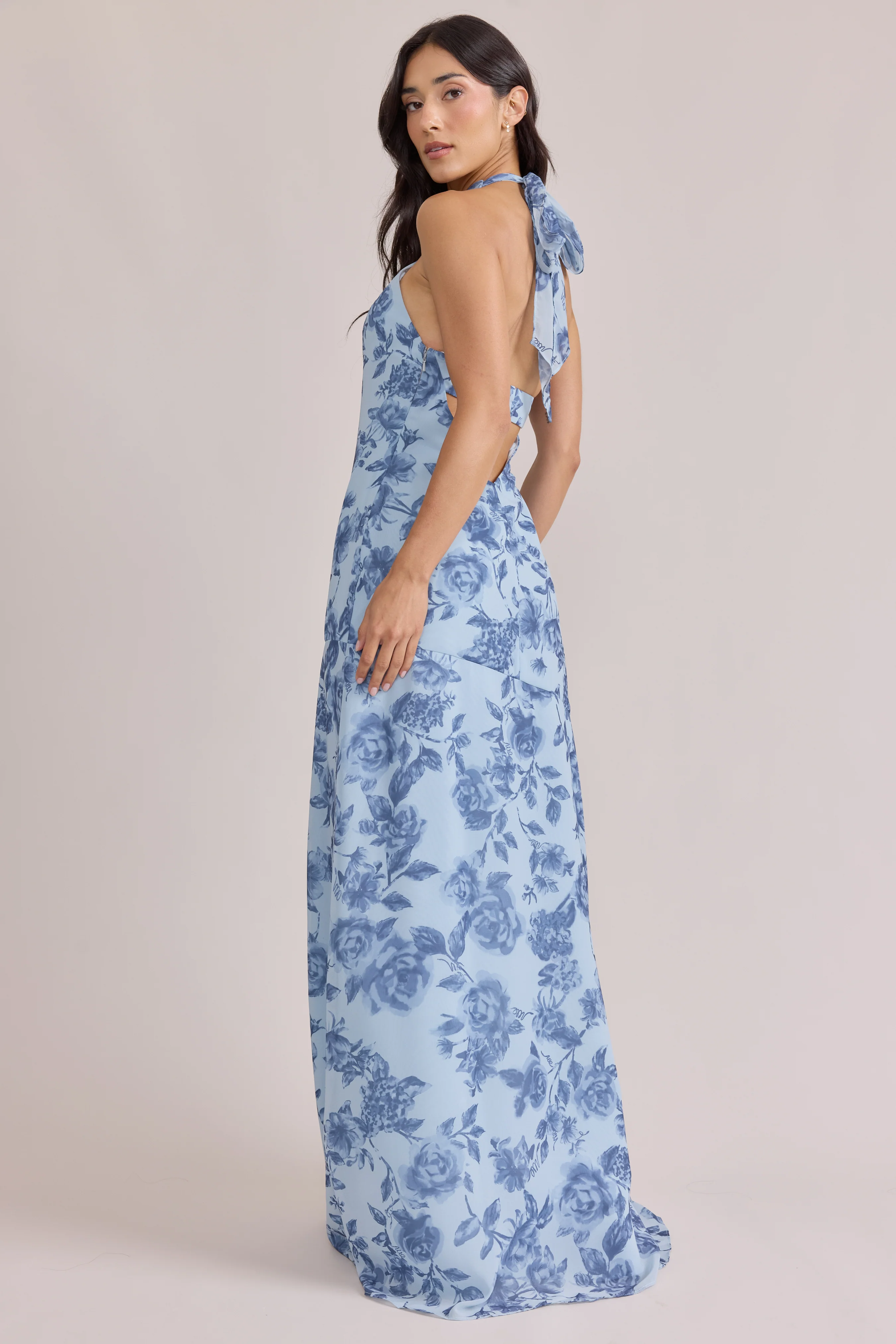 Athena Chiffon Floral Print Dress | Made To Order - Image 4