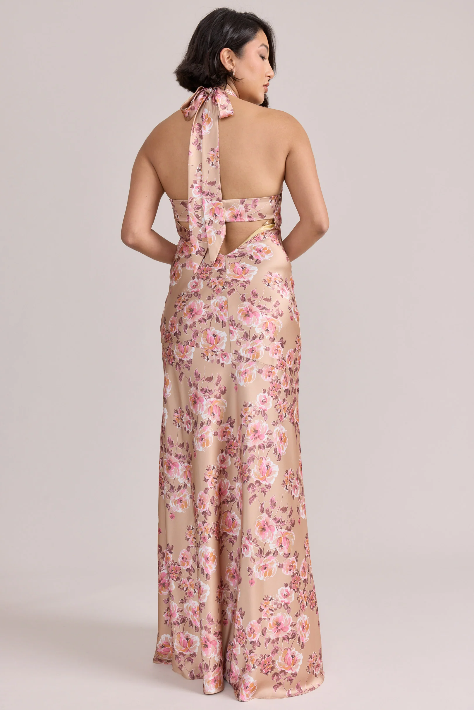 Athena Satin Floral Print Dress | Made To Order - Image 106