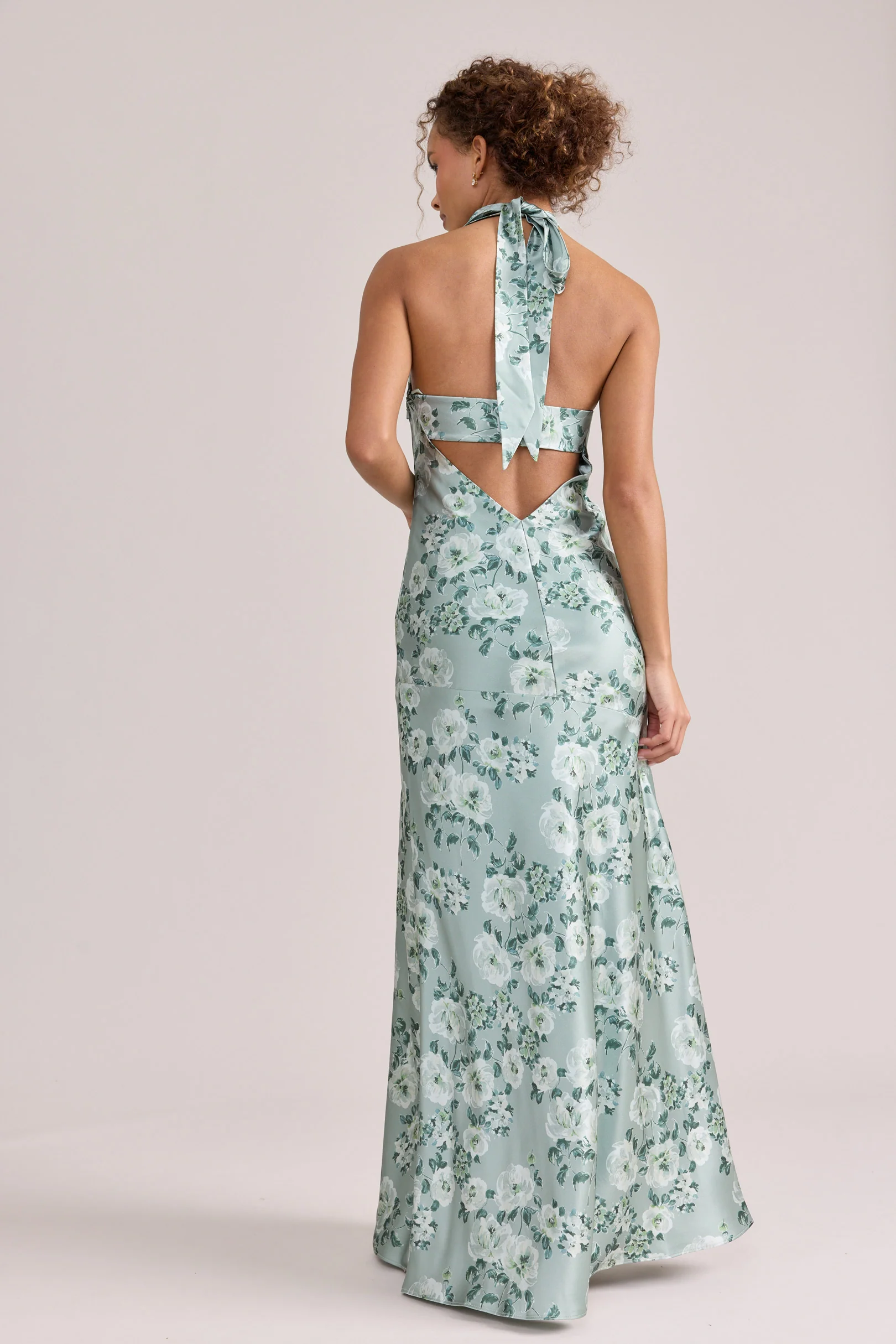 Athena Satin Floral Print Dress | Made To Order - Image 2