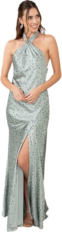 Athena Satin Floral Print Dress | Made To Order - Image 62