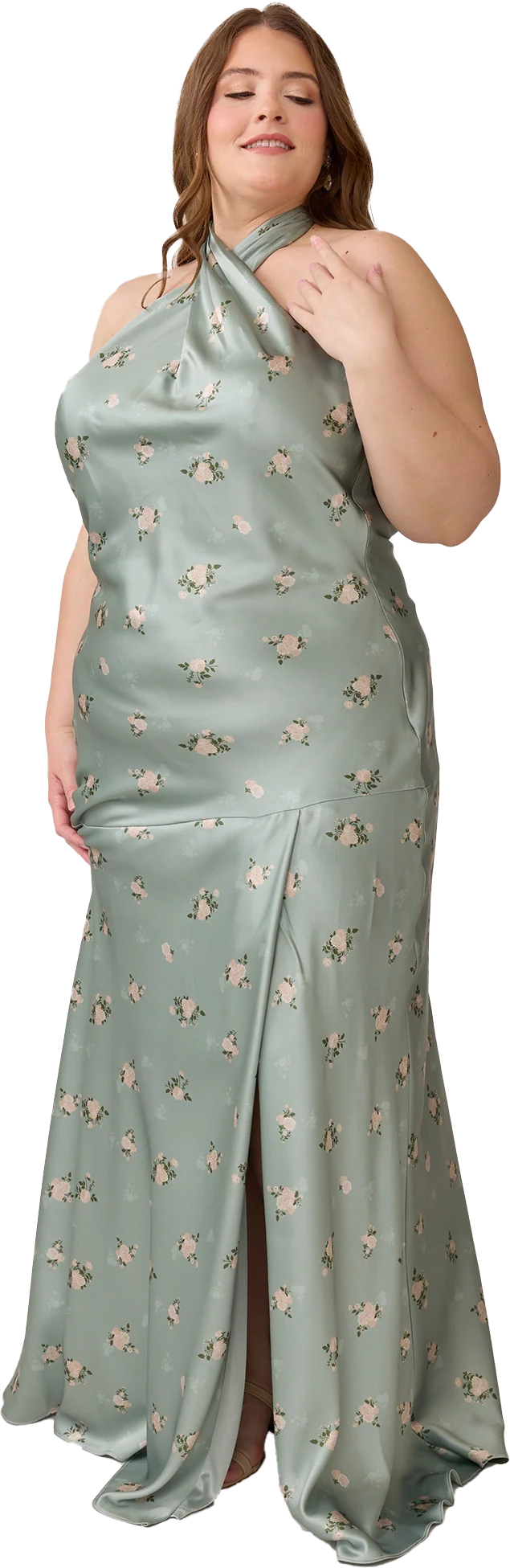 Athena Satin Floral Print Dress | Made To Order - Image 74