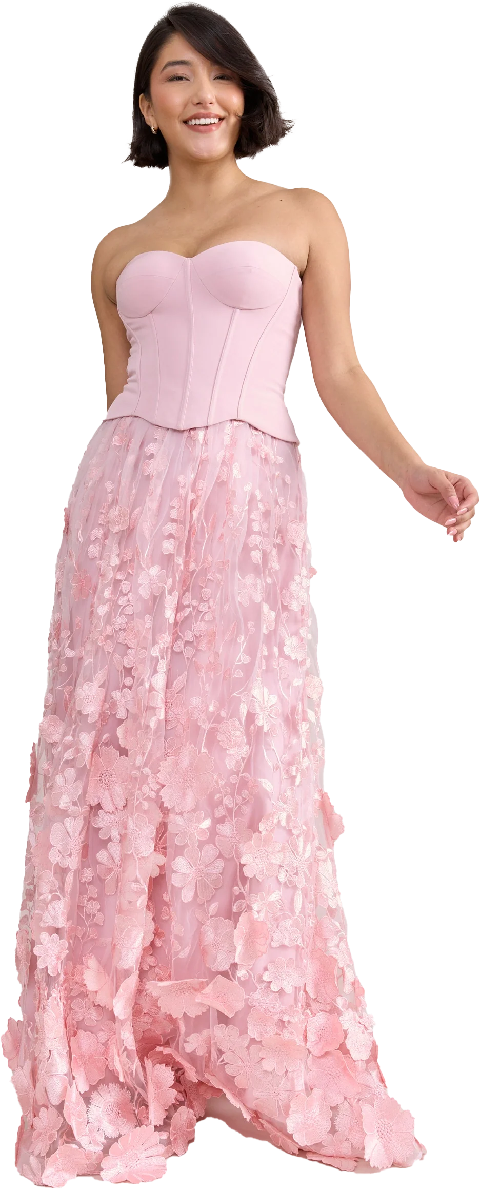 Azalea Crepe + Appliqué Dress Perfect Pink | Ready To Ship - Image 5