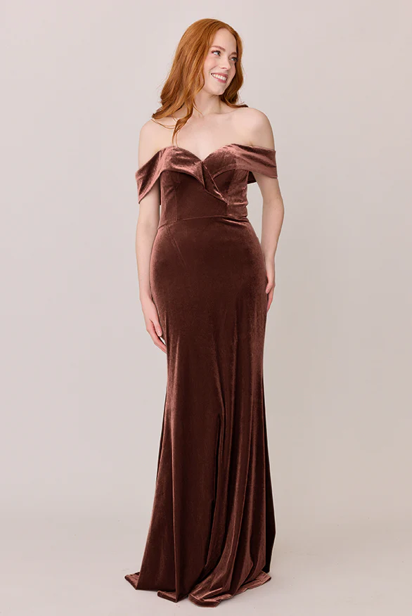 Bardot Velvet Dress | Made To Order - Image 29