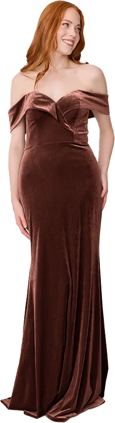 Bardot Velvet Dress | Made To Order - Image 65