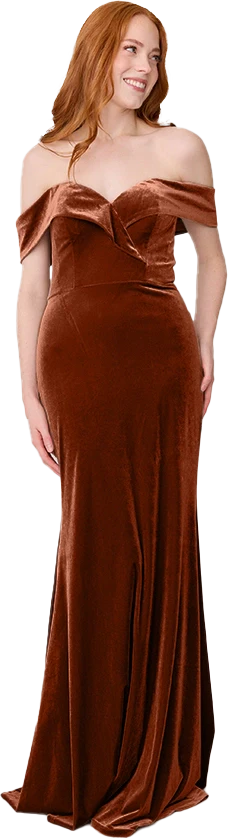Bardot Velvet Dress | Made To Order - Image 74