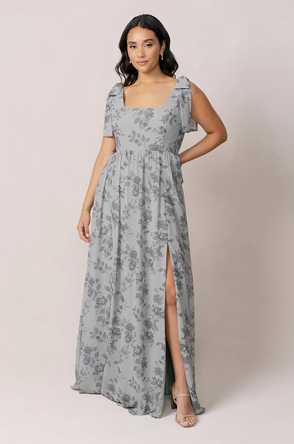 Bowie Chiffon Floral Print Dress | Made To Order - Image 15