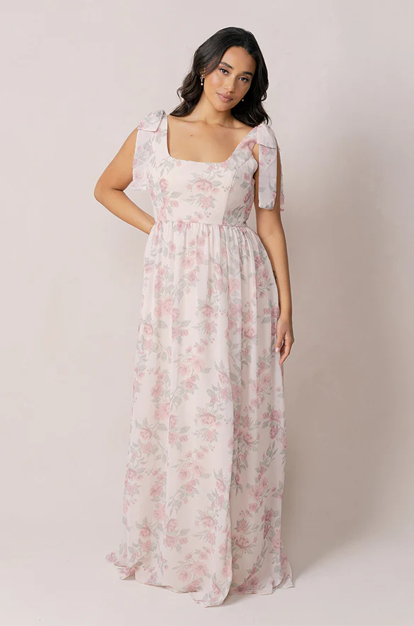 Bowie Chiffon Floral Print Dress | Made To Order - Image 21