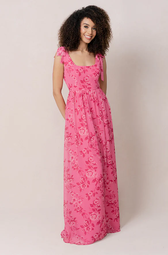 Bowie Chiffon Floral Print Dress | Made To Order - Image 30