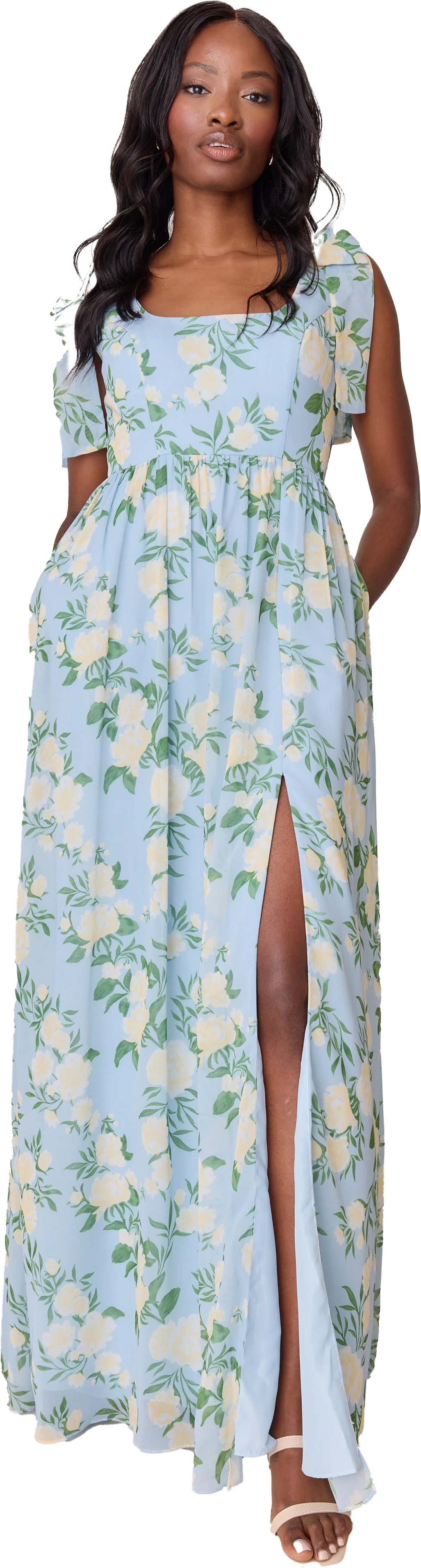 Bowie Chiffon Floral Print Dress | Made To Order - Image 47