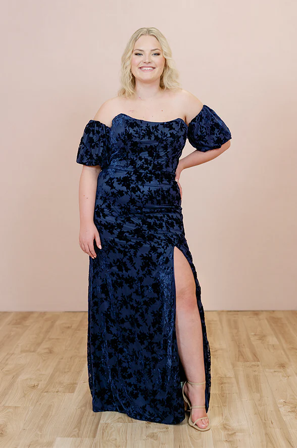 Floral Burnout Velvet Bubble Sleeves | Made To Order - Image 11