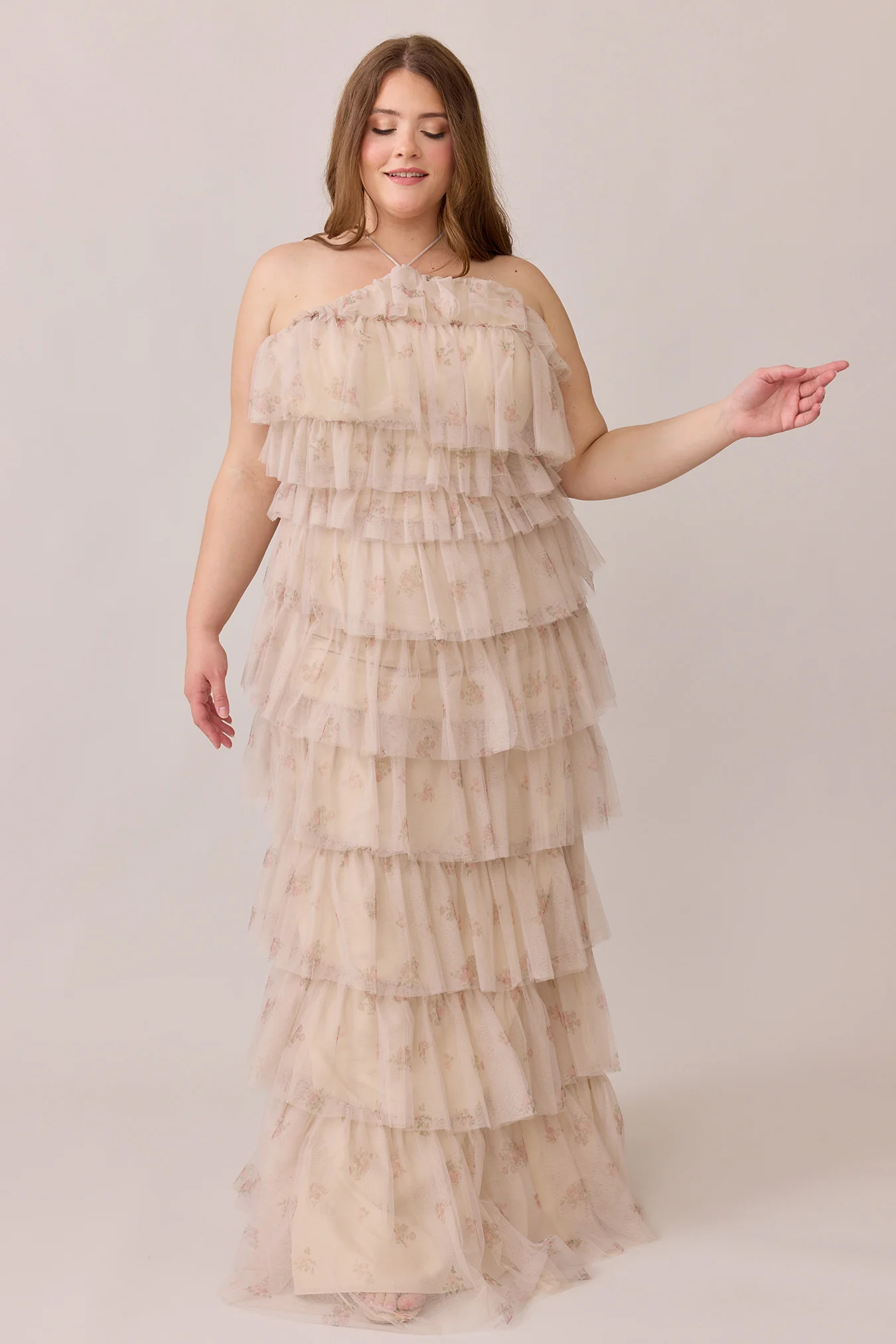 Carrie Tulle Floral Print Dress | Made To Order - Image 6