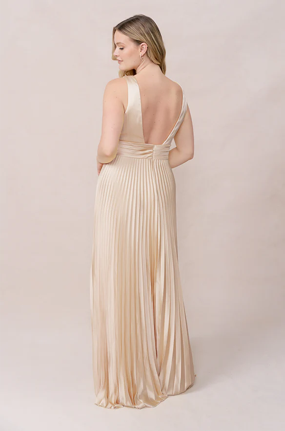 Celine Satin Pleated Dress | Made To Order - Image 100