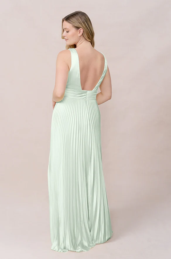 Celine Satin Pleated Dress | Made To Order - Image 108