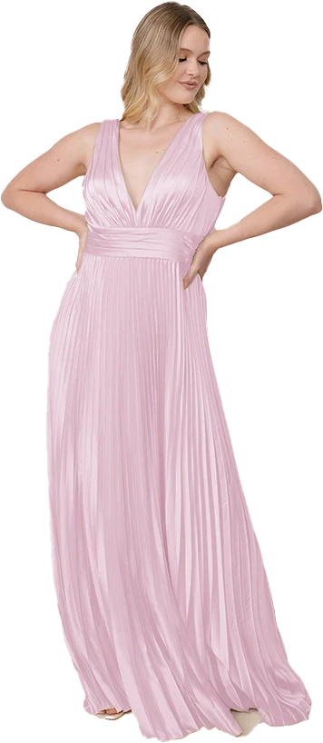 Celine Satin Pleated Dress | Made To Order - Image 112