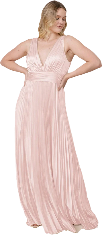 Celine Satin Pleated Dress | Made To Order - Image 115