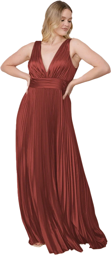 Celine Satin Pleated Dress | Made To Order - Image 118