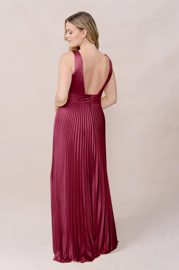 Celine Satin Pleated Dress | Made To Order - Image 12