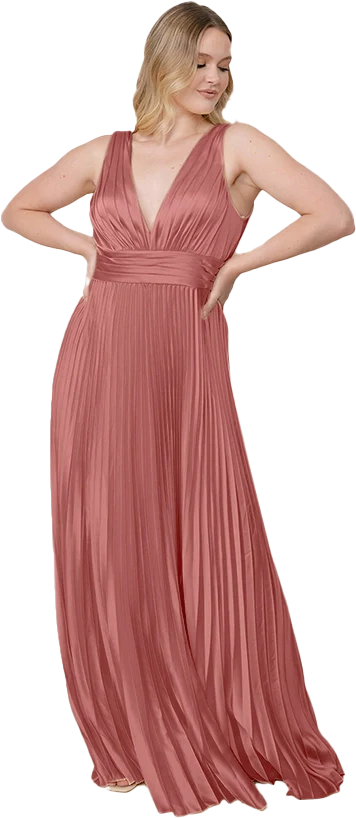 Celine Satin Pleated Dress | Made To Order - Image 122