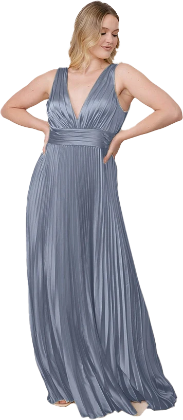 Celine Satin Pleated Dress | Made To Order - Image 127