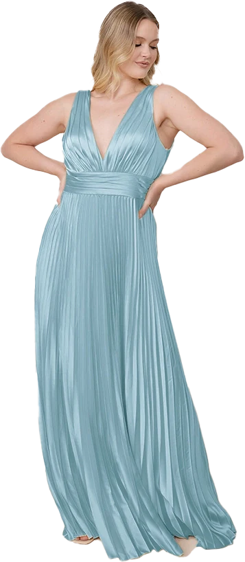 Celine Satin Pleated Dress | Made To Order - Image 134