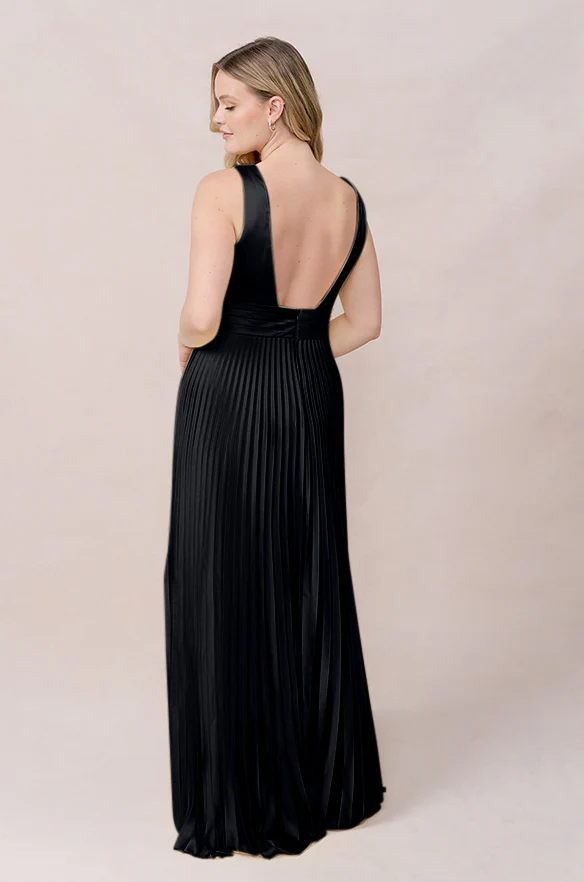 Celine Satin Pleated Dress | Made To Order - Image 14
