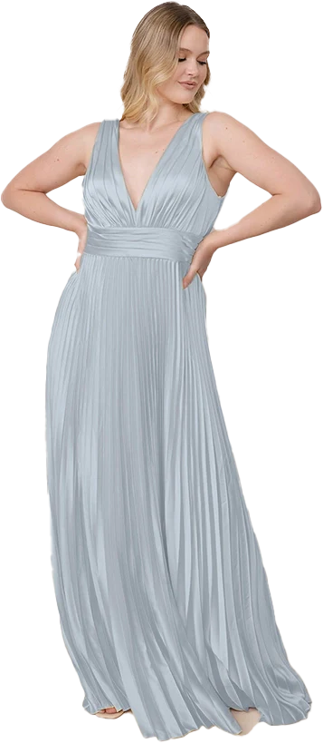 Celine Satin Pleated Dress | Made To Order - Image 152