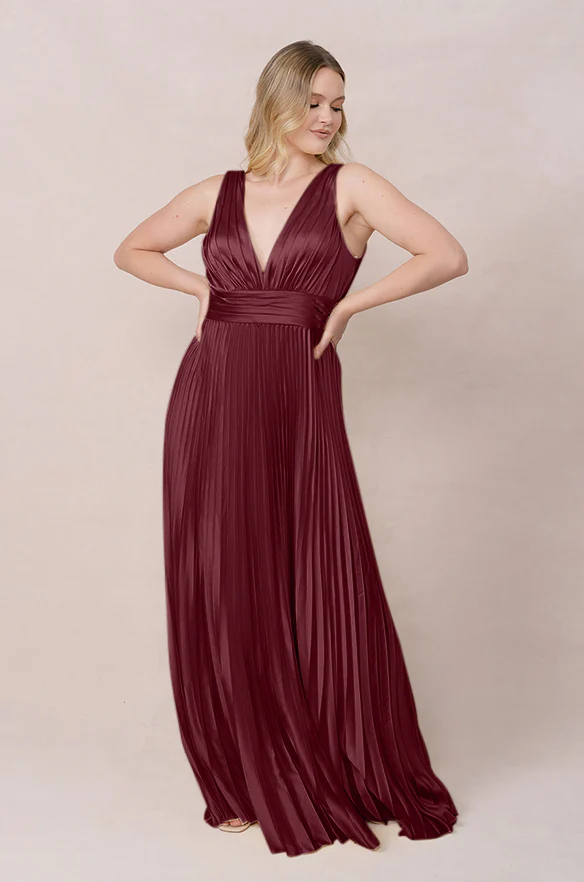 Celine Satin Pleated Dress | Made To Order - Image 19