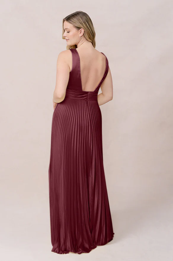 Celine Satin Pleated Dress | Made To Order - Image 20