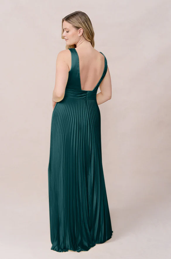 Celine Satin Pleated Dress | Made To Order - Image 24