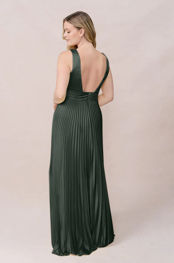 Celine Satin Pleated Dress | Made To Order - Image 28