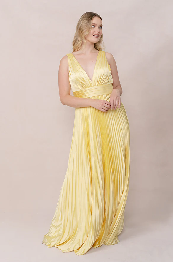 Celine Satin Pleated Dress | Made To Order - Image 3