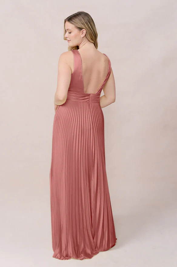 Celine Satin Pleated Dress | Made To Order - Image 30