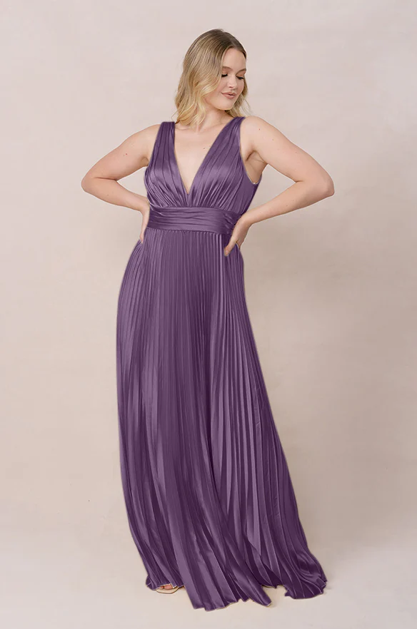Celine Satin Pleated Dress | Made To Order - Image 31