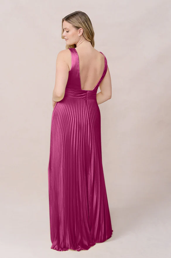 Celine Satin Pleated Dress | Made To Order - Image 42