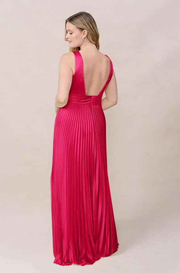 Celine Satin Pleated Dress | Made To Order - Image 46