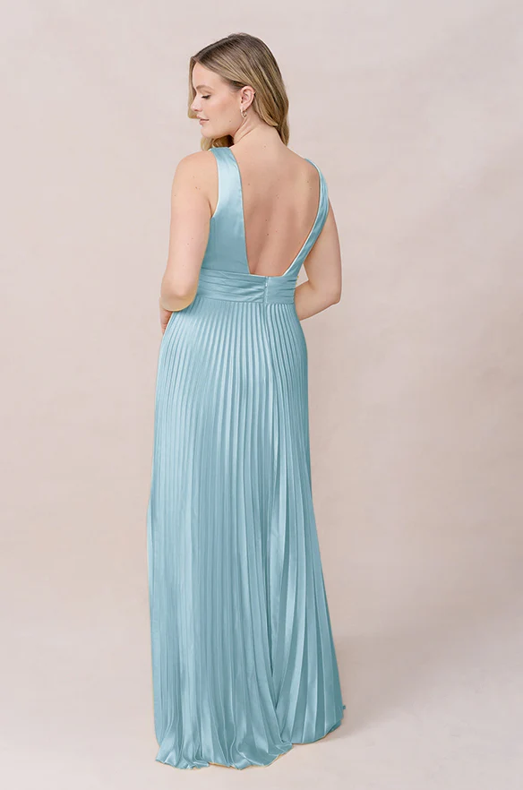 Celine Satin Pleated Dress | Made To Order - Image 50