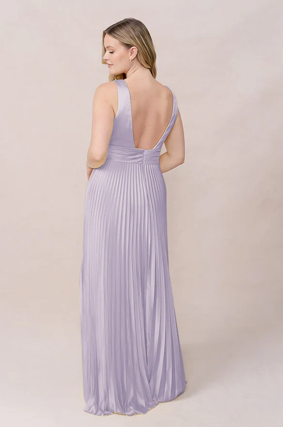 Celine Satin Pleated Dress | Made To Order - Image 52