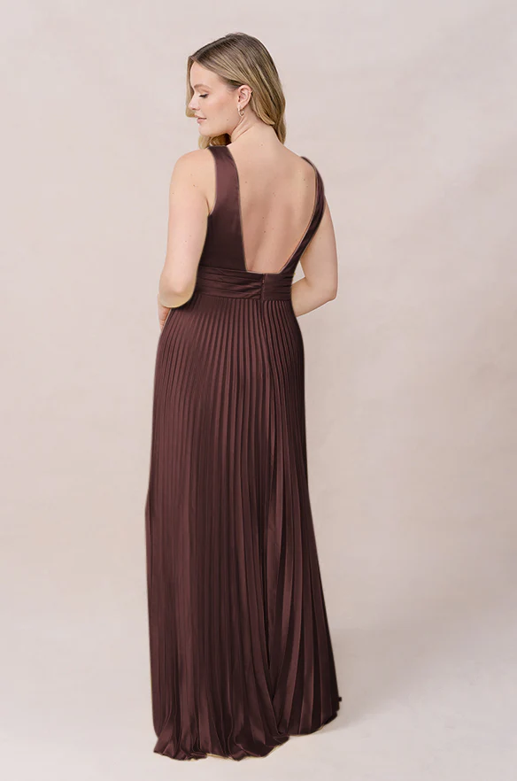 Celine Satin Pleated Dress | Made To Order - Image 56