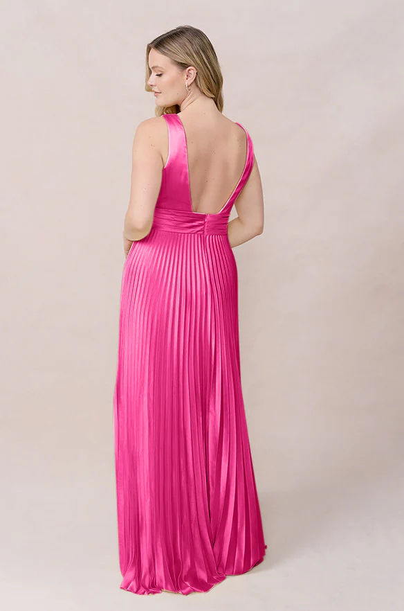 Celine Satin Pleated Dress | Made To Order - Image 58