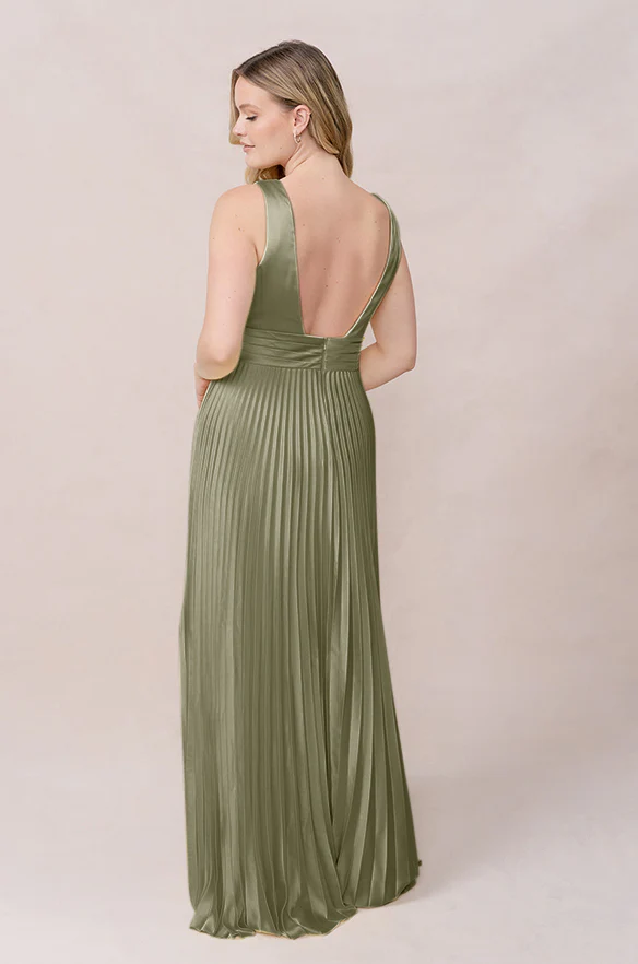 Celine Satin Pleated Dress | Made To Order - Image 62