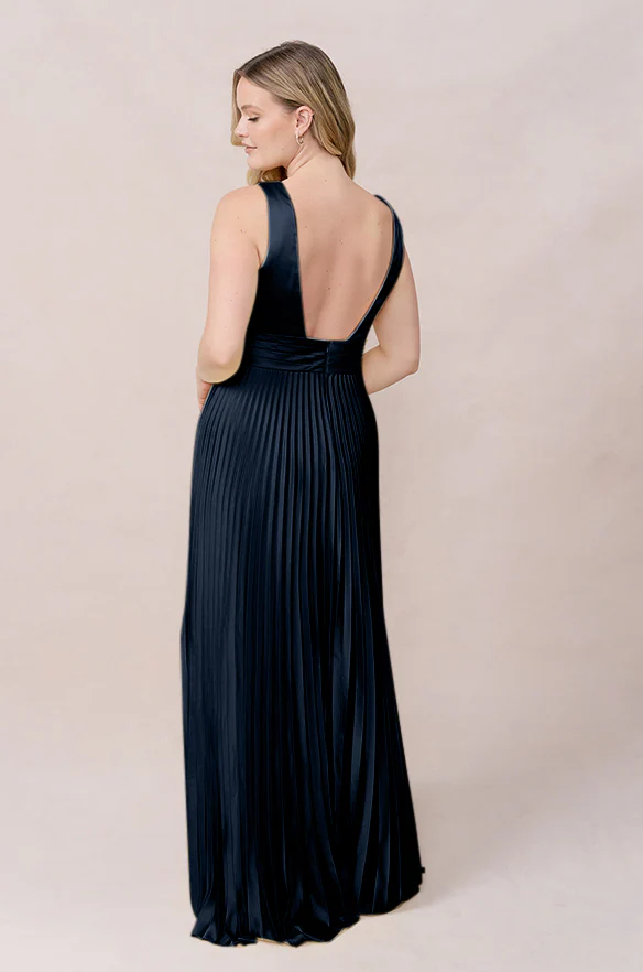 Celine Satin Pleated Dress | Made To Order - Image 64
