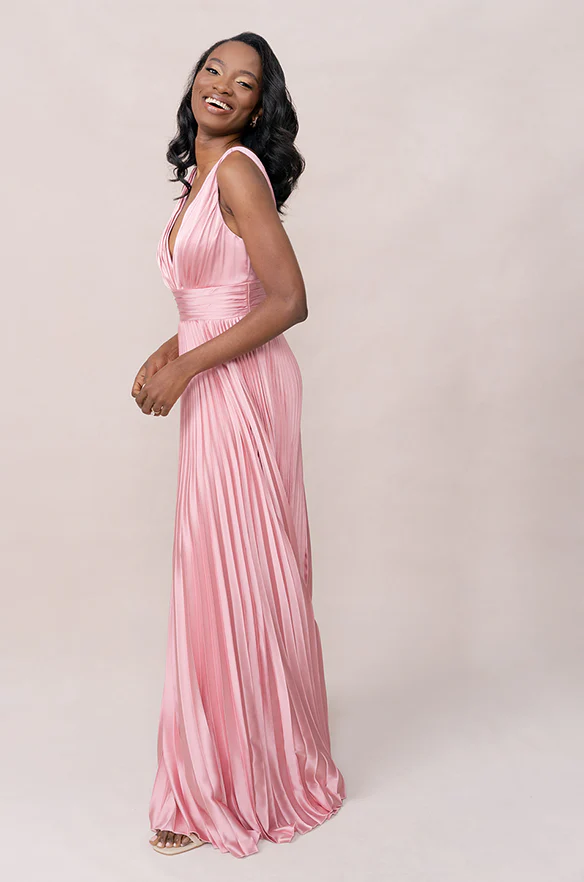 Celine Satin Pleated Dress | Made To Order - Image 7