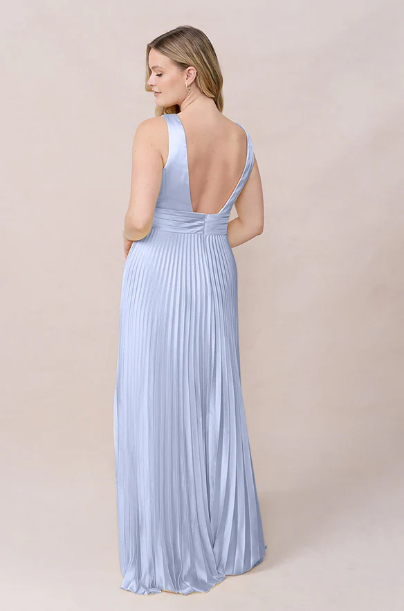 Celine Satin Pleated Dress | Made To Order - Image 70